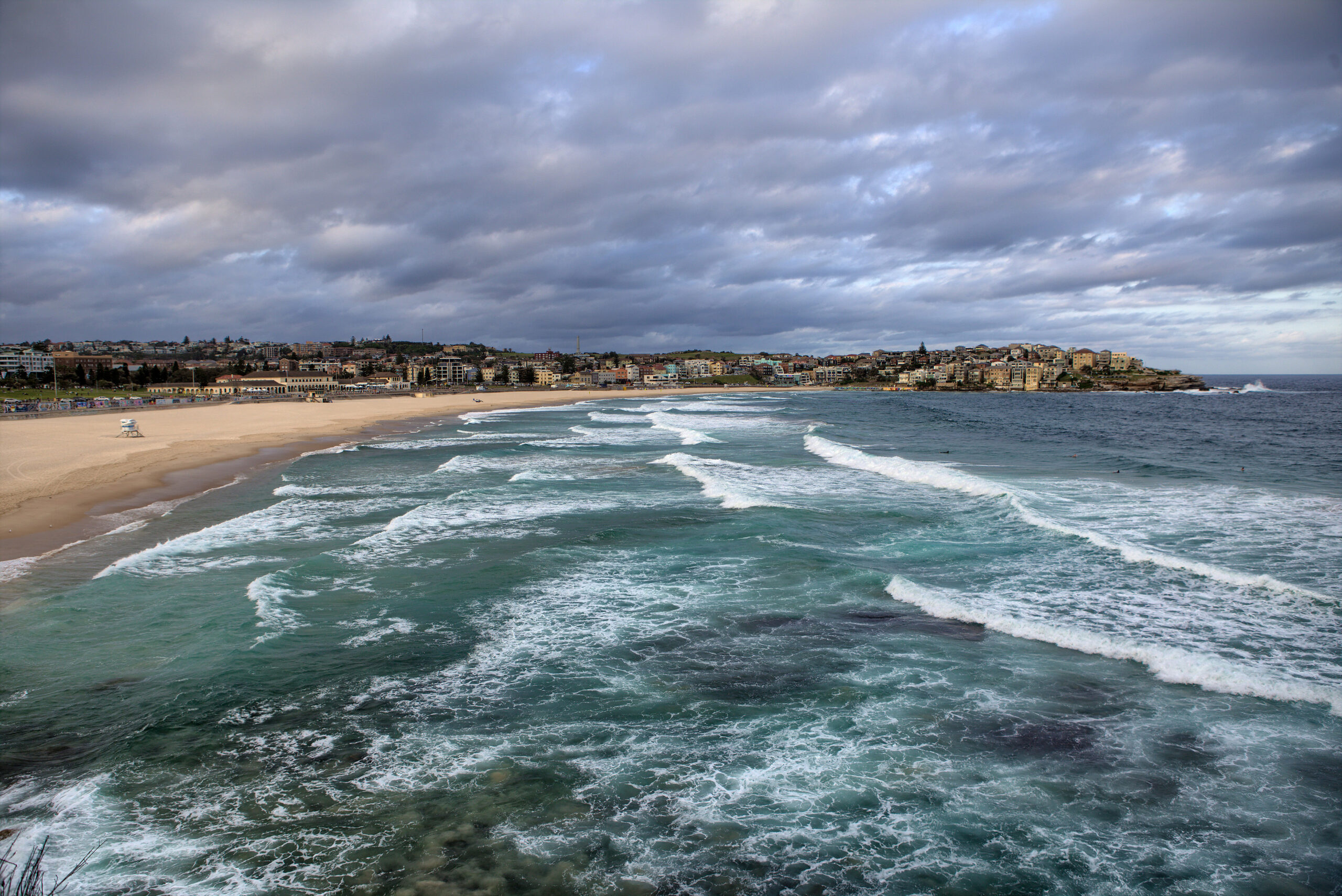 Bondi beach on a cloudy day