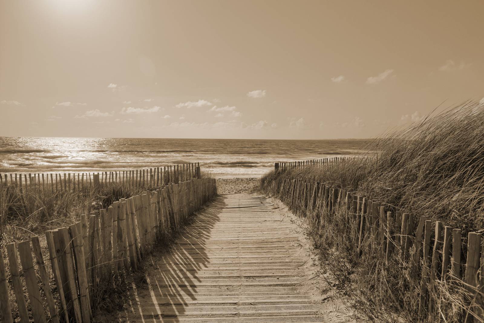 Fort bloqué, Bretagne, sepia