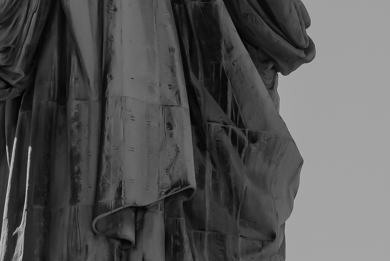 Black and white lady liberty, New York, 2020 Black and white lady liberty, New York, 2020
