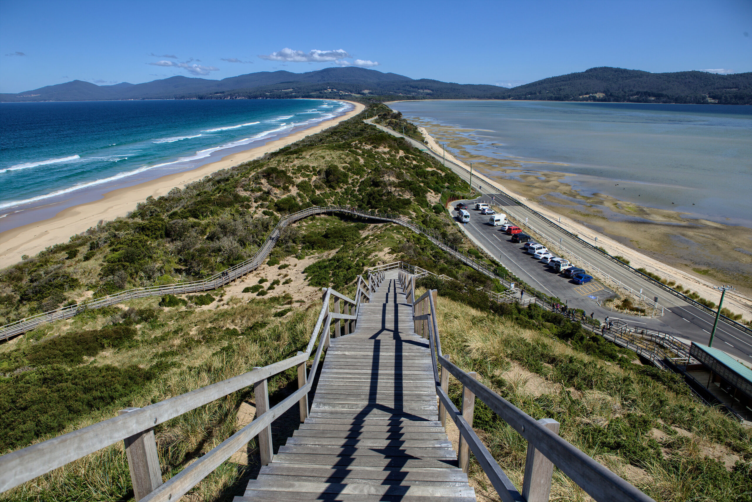 between two oceans, Bruni island, Tasmania