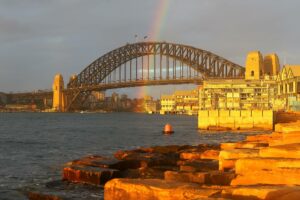 Rainbow on Harbour bridge, Australia