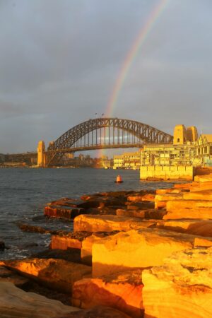Rainbow on Harbour bridge, Australia