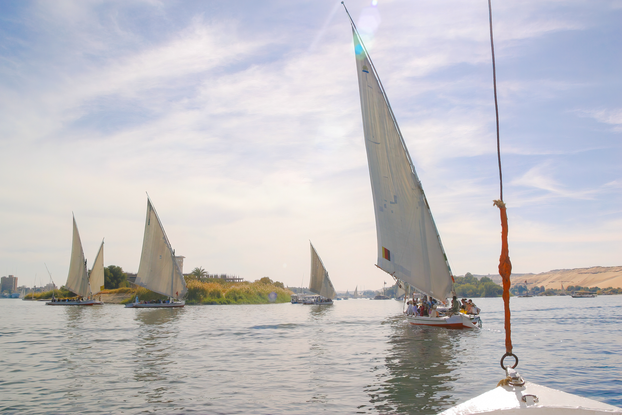 Felhouk on the Nil river, Egypte