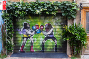 Boxing, street art